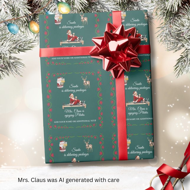 Fru Tomte Klaus njuter av Pilates namn  Presentpapper (Skapare uppladdad)