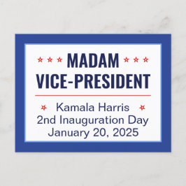Fru Vice talman Kamala Harris 2d Inauguration Vykort