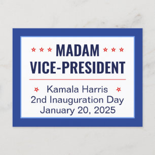 Fru Vice talman Kamala Harris 2d Inauguration Vykort
