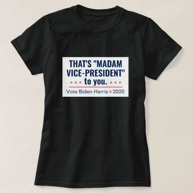 Fru Vice-talman Kamala Harris Biden 2020 T Shirt (Design framsida)