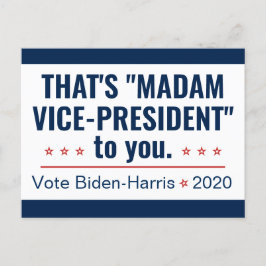 Fru Vice-talman Kamala Harris Biden 2020 Vykort