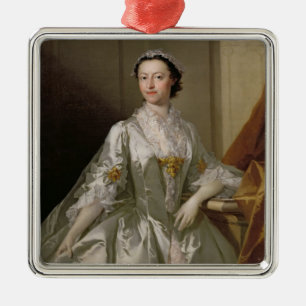 Fru Wardle, 1742 (olja på kanfas) Julgransprydnad Metall