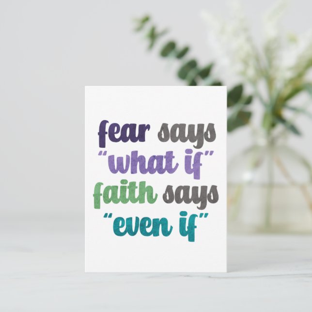 Fruear Versus Faith Quote Vykort (Stående Fram)