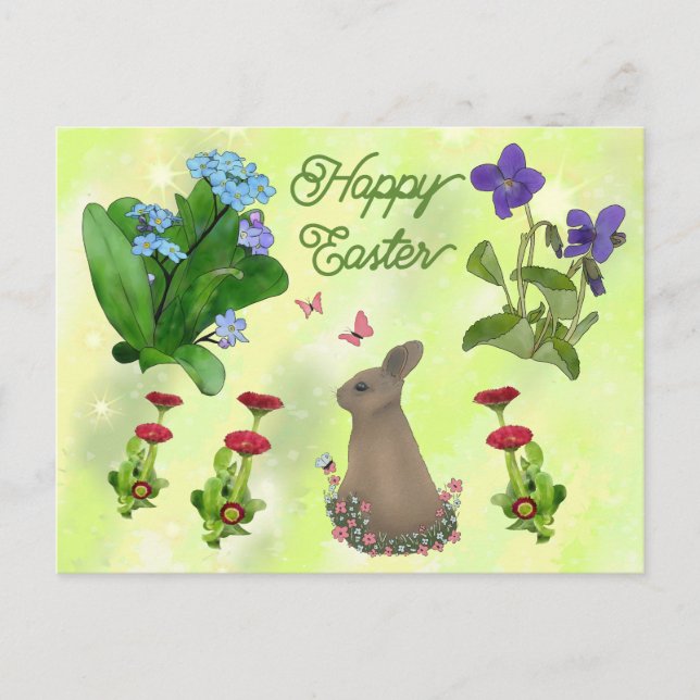 Frühlingsblumen Postkarte Vykort (Framsida)