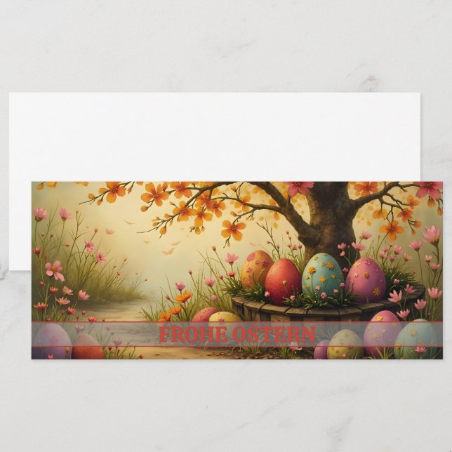 Frühlingsblütenzauber mit Ostereierpracht (Fram/baksida)