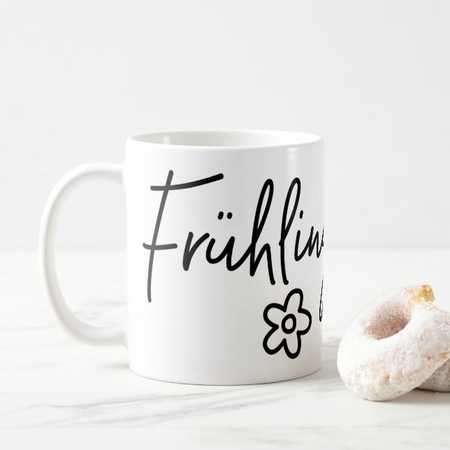 Frühlingsgefühle, tyska Ord, Vår Fever Kaffemugg (Med munk)