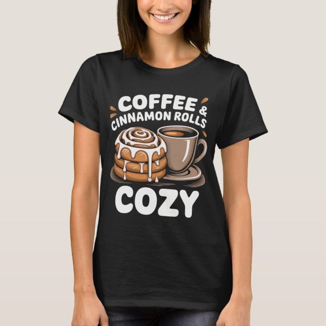 Frühstücksliebe – Kaffee & Zimtrollen T Shirt (Framsida)