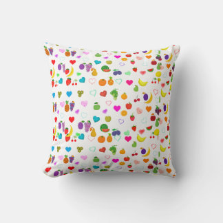fruit and heart pattern Throw Pillow Kudde