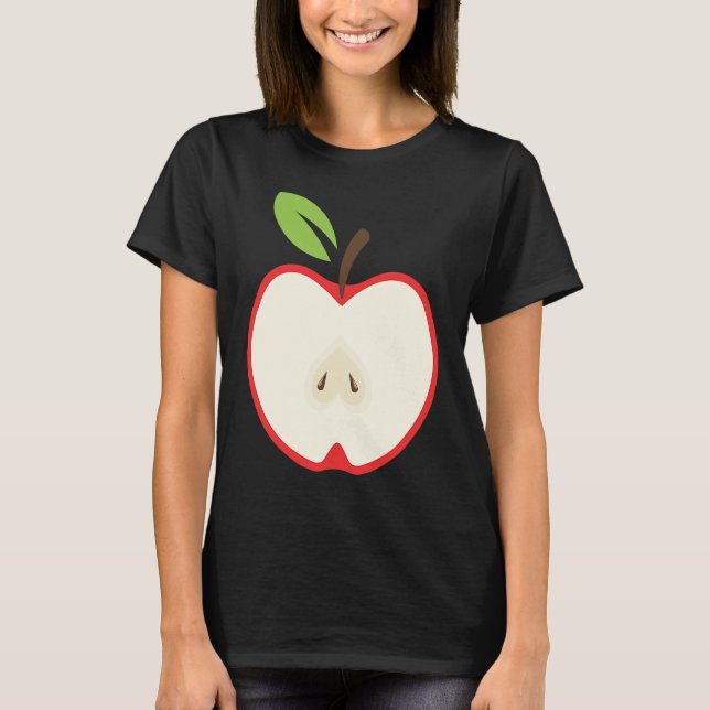 Fruit Apple Half Slice Trendy Halloween Fruits Cos T Shirt (Framsida)