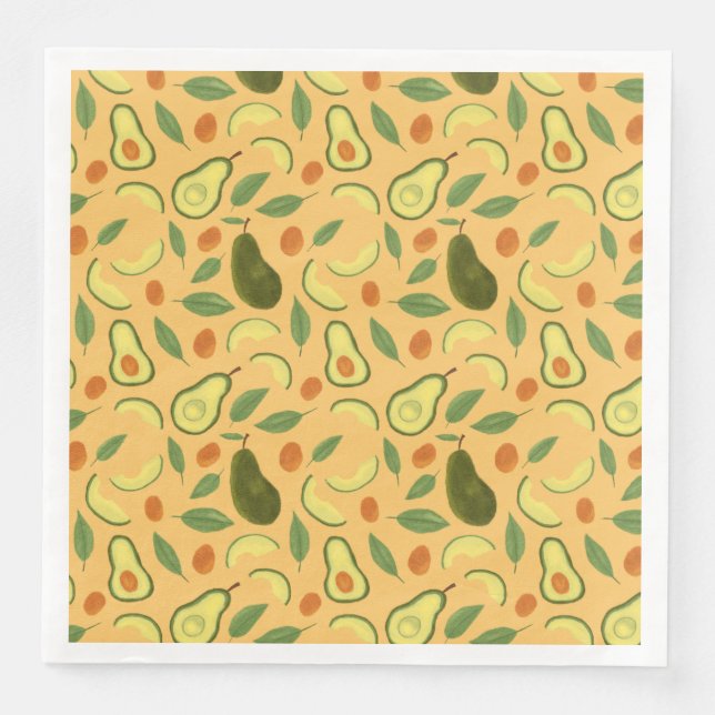Fruit Basket Mönster Collection - Avocado Pappersservett (Framsida)