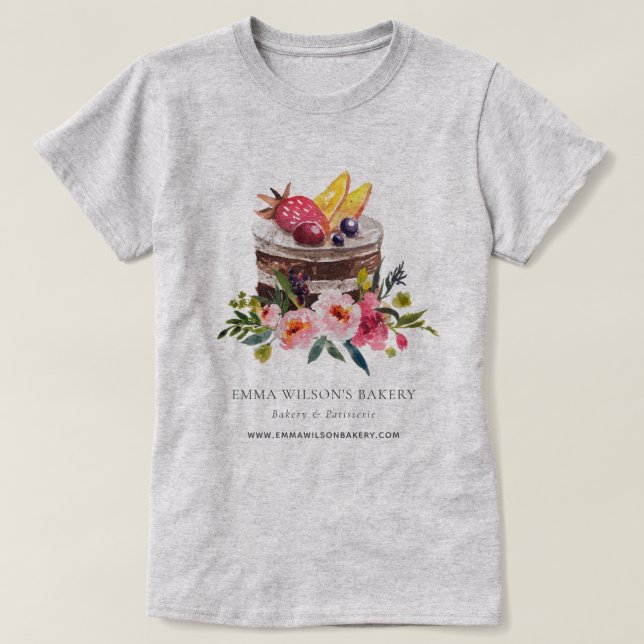 FRUIT BLOMMIGT CAKE PATISSERIE CUPCAKE BAKERY CHEF T SHIRT (Design framsida)