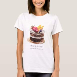 FRUIT BLOMMIGT CAKE PATISSERIE CUPCAKE BAKERY CHEF T SHIRT