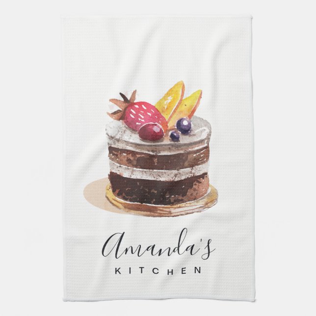 FRUIT BLOMMIGT CAKE PATISSERIE CUPCAKE CHEF BAKERY KÖKSHANDDUK (Vertikal)