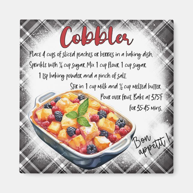 Fruit Cobbler Recipe Magnet (Framsidan)