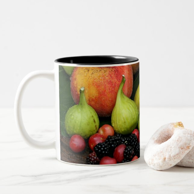 Fruit Figs Blackbär Peach Mugg (Med munk)