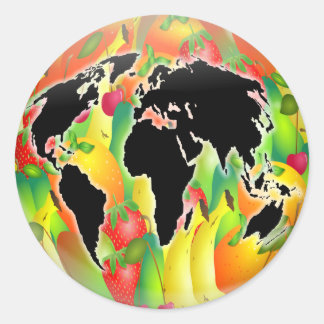 Fruit Globe Runt Klistermärke