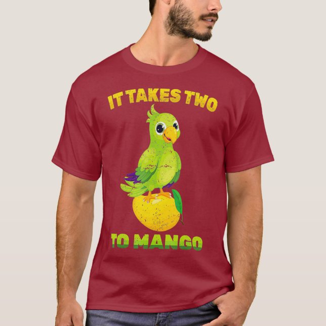 Fruit - It Takes Two To Mango - Parrot Bird - T Shirt (Framsida)