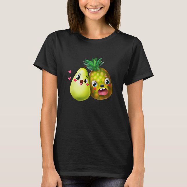 Fruit Love Pear and Pineapple T Shirt (Framsida)