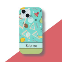 Fruit Memphis Mönster Aqua