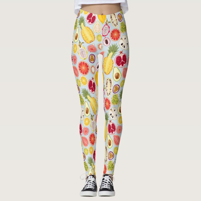 Fruit Mönster Leggings (Framsida)