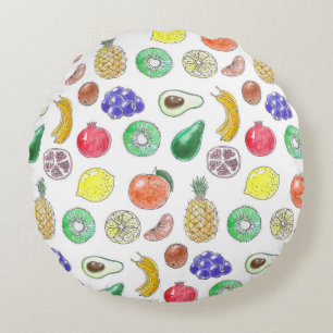 Fruit mönster rund kudde