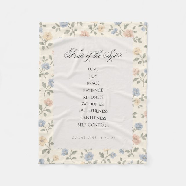 Fruit of the Spirit Galatians 5:22–23 Bible Verse  Fleecefilt (Framsidan)