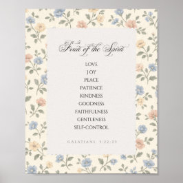 Fruit of the Spirit Galatians 5:22–23 Bible Verse  Poster