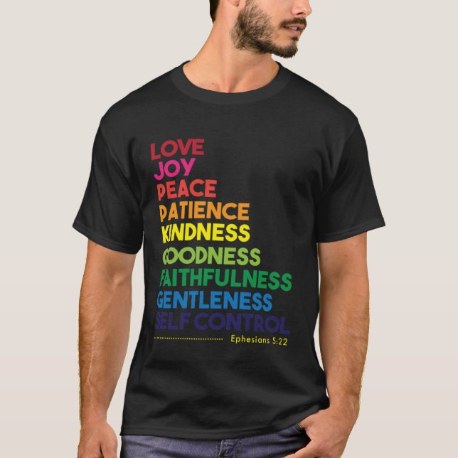 Fruit of the Spirit Love Joy Peace Christian T Shirt (Framsida)