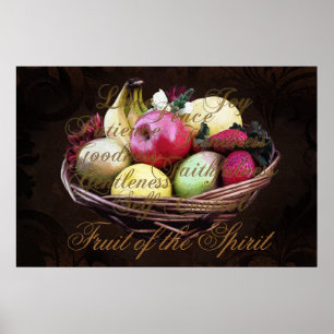 Fruit of the Spirit, Pawardöme Brown Basket Poster