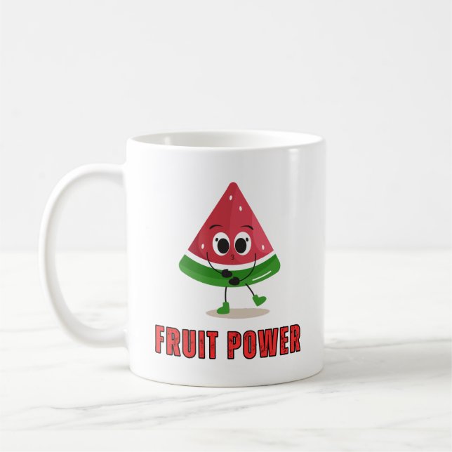 Fruit Power Cute Watermelon Character Design Kaffemugg (Vänster)