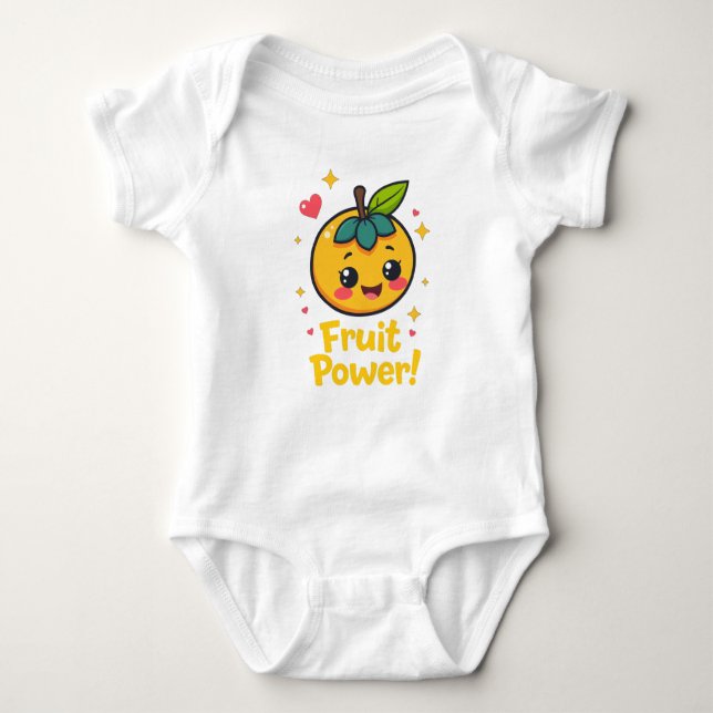 "Fruit Power" desing Baby T Shirt (Framsida)