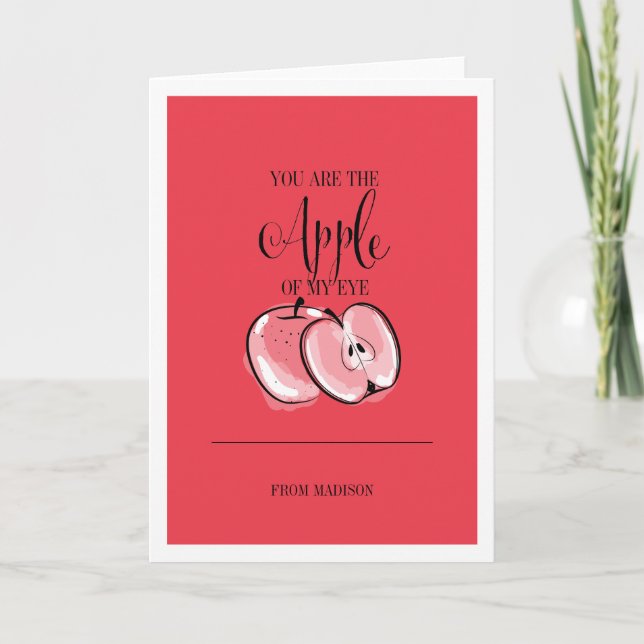Fruit Pun Apple Valentine Card Helgkort (Framsida)