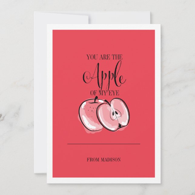 Fruit Pun Apple Valentine Card Julkort (Framsida)