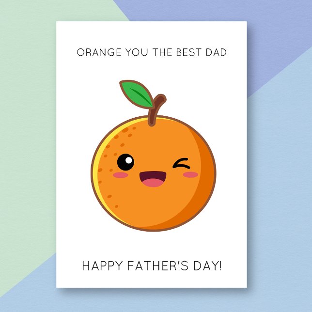 Fruit Pun Fars dag-kort för Orange Kort (Skapare uppladdad)