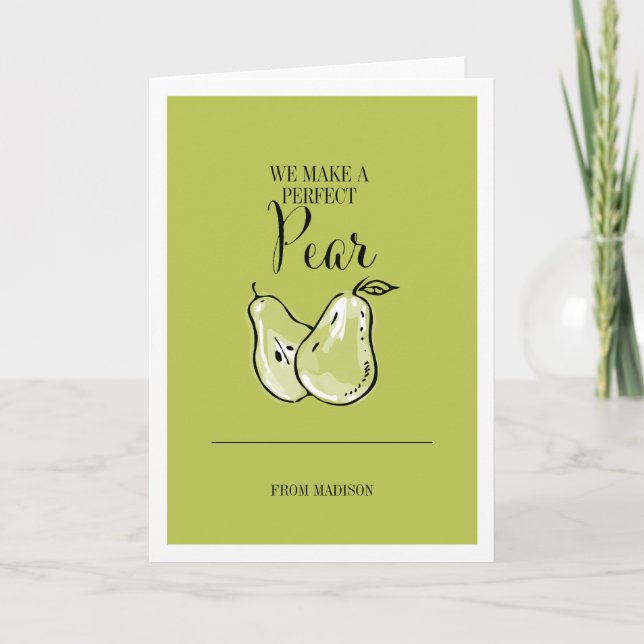 Fruit Pun-Perfekt Pear Valentine Card Helgkort (Framsida)