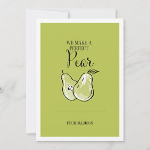 Fruit Pun-Perfekt Pear Valentine Card Julkort