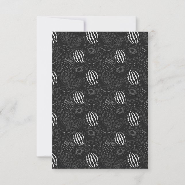 Fruit seamless pattern black and white Tropical Kort (Framsida)