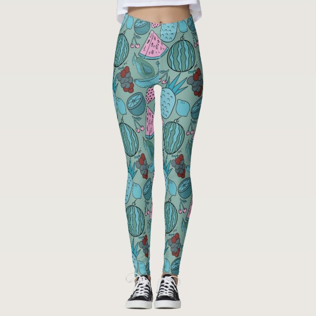 Fruit seamless pattern | Fruit surface pattern 20 Leggings (Framsida)