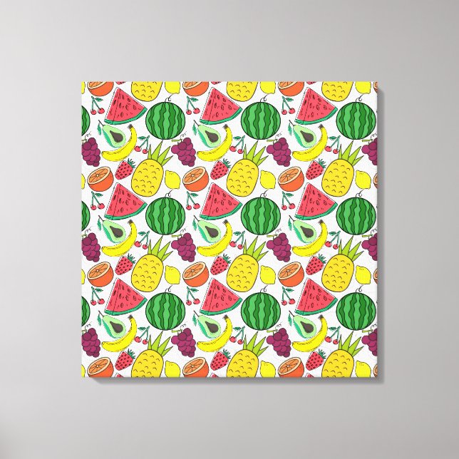 Fruit seamless pattern | Fruit surface pattern 22 Canvastryck (Framsida)