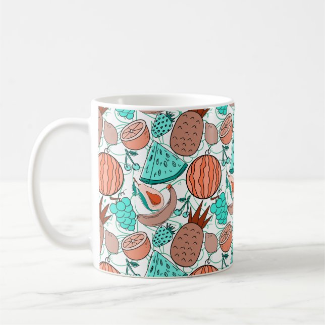 Fruit seamless pattern | Fruit surface pattern 39 Kaffemugg (Vänster)