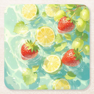 Fruit Stänk Underlägg Papper Kvadrat