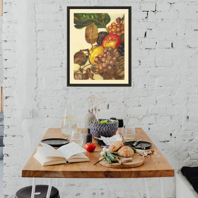 Fruit Still Life Framed Art - Kitchen Decor Canvastryck (Skapare uppladdad)