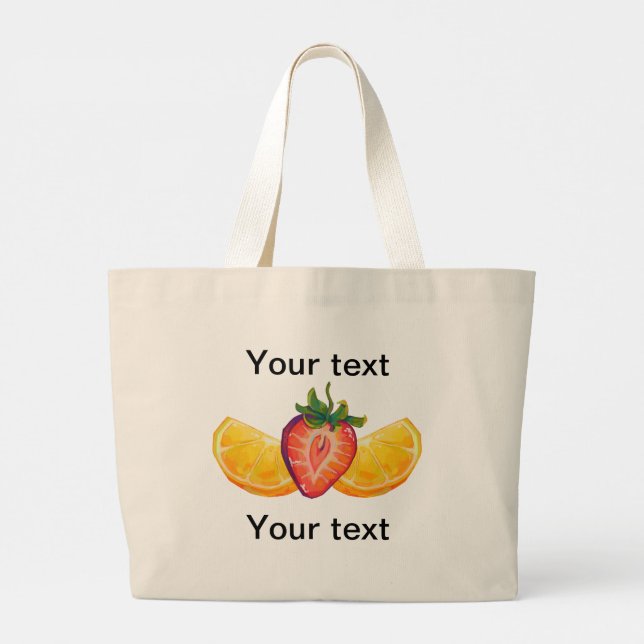 Fruit, Strawberry, orange Jumbo Tygkasse (Baksida)