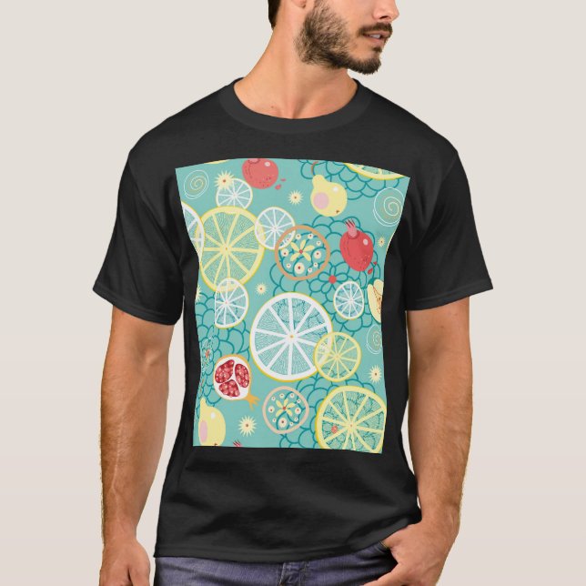 Fruit Struktur, Vibrant Background. T Shirt (Framsida)