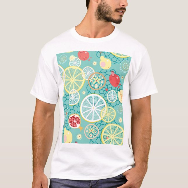 Fruit Struktur, Vibrant Background. T Shirt (Framsida)