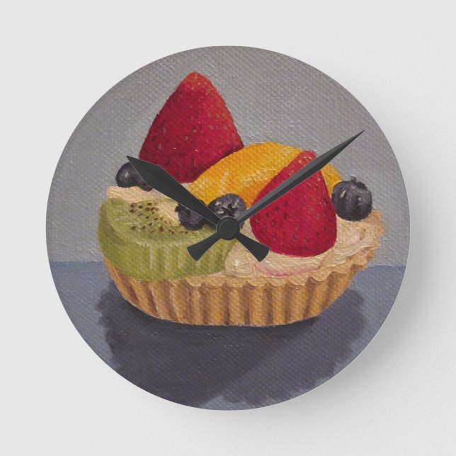 Fruit Tart Clock Rund Klocka (Framsida)