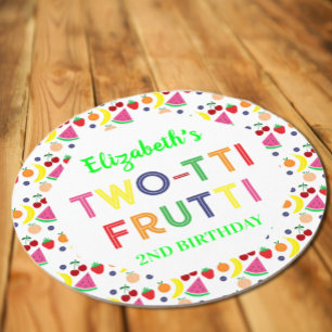 Fruit Two-Ti Frutti 2nd Birthday Underlägg Papper Rund