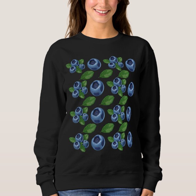 Fruit Vegans Blueberry Mönster Fruitarian Blueber T Shirt (Framsida)