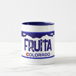 Fruita Colorado Blue-registreringsskylt mugg