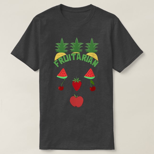 Fruitarian Fruits Vegan Face Diet Funny  T Shirt (Design framsida)